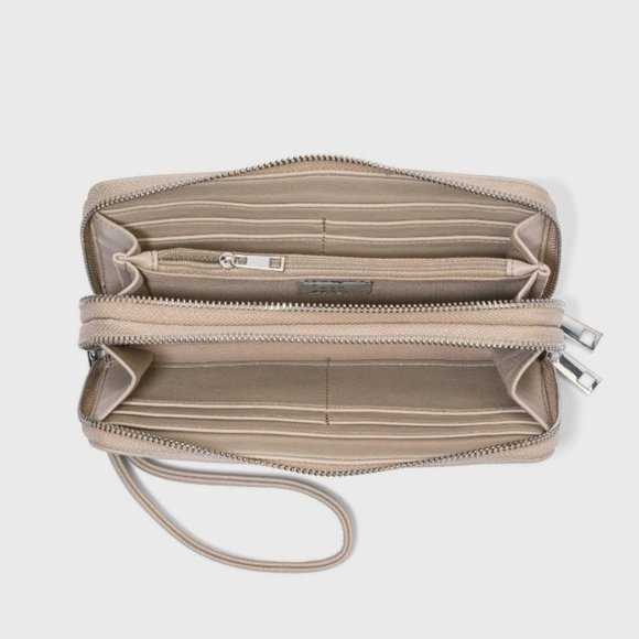 Women's Beige Zip Wallet - A New Day - Picture 2 of 3